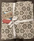 David Fussenegger Throw Blanket Snowflakes Christmas Taupe Off White Winter