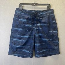 Nautica Mens Size 34 Swim Trunks Barracuda Board Shorts Color Blue