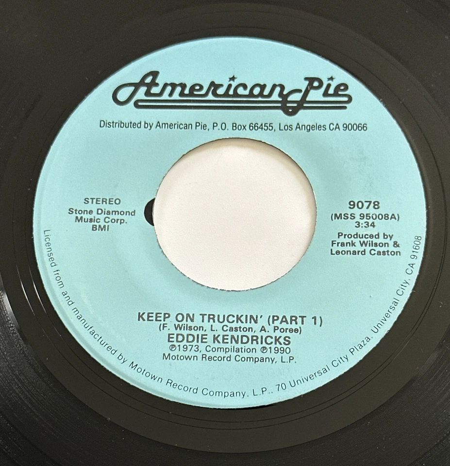 Eddie Kendricks–Keep On Truckin' Part 1  7” Soul Vinyl Record US American Pie Ex - Image 4 of 4