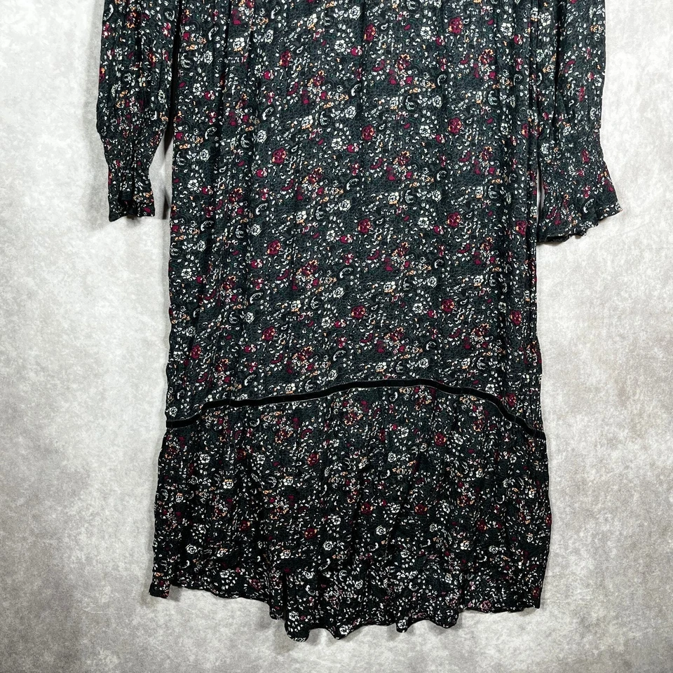 Maxi Vestido New Directions Mujer Talla 8 Negro Floral Mangas Largas Cottagecore Foto 2 de 4