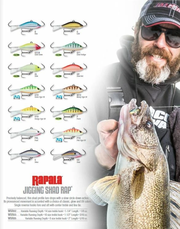 Rapala WSR 02 03 05 Jigging Shad Rap Tú eliges Colores Tamaño y Cantidad Nuevo en Paquete Foto 3 de 3