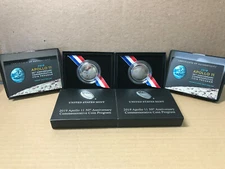 2019 Apollo 11 50th Anniversary Proof + Uncirculated Clad Half Dollar 2 Coins