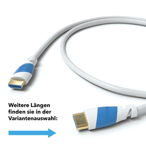 4m HDMI Kabel 2.0 Weiß | 4K U-HD High Speed 3D Ethernet | Für TV PS4 Xbox Beamer - Bild 3 von 8