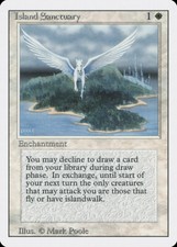 Island Sanctuary Revised HEAVILY PLD White Rare MAGIC GATHERING CARD ABUGames