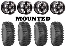 Kit 4 System 3 XT400 Tires 27x10-14 on Sedona Rukus Grey Wheels FXT