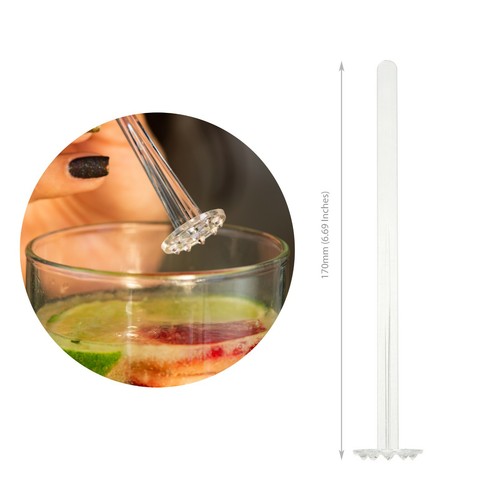 Muddler de limón Swizzle para cócteles y bebidas de té helado (paquete de 25) transparente, 170 mm - Imagen 3 de 7