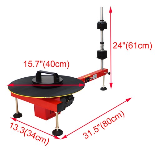 Máquina de envolver película elástica envolvente eléctrica 220V 25W 15,7" diámetro tocadiscos - Imagen 14 de 24