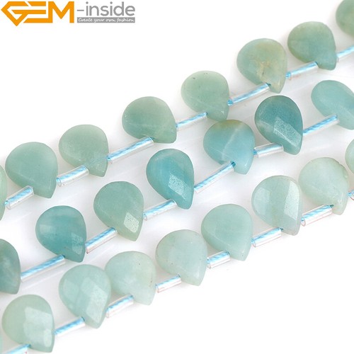 Natural Amazonite Beads Gemstone Head Drilled Faceted Teardrop Loose Beads 15" - Picture 33 of 43