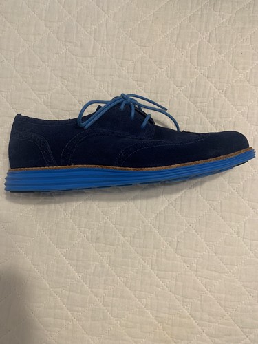 Cole Haan Lunar Grand Wingtip Women Size 7 M Suede Blue Shoes - Picture 12 of 12