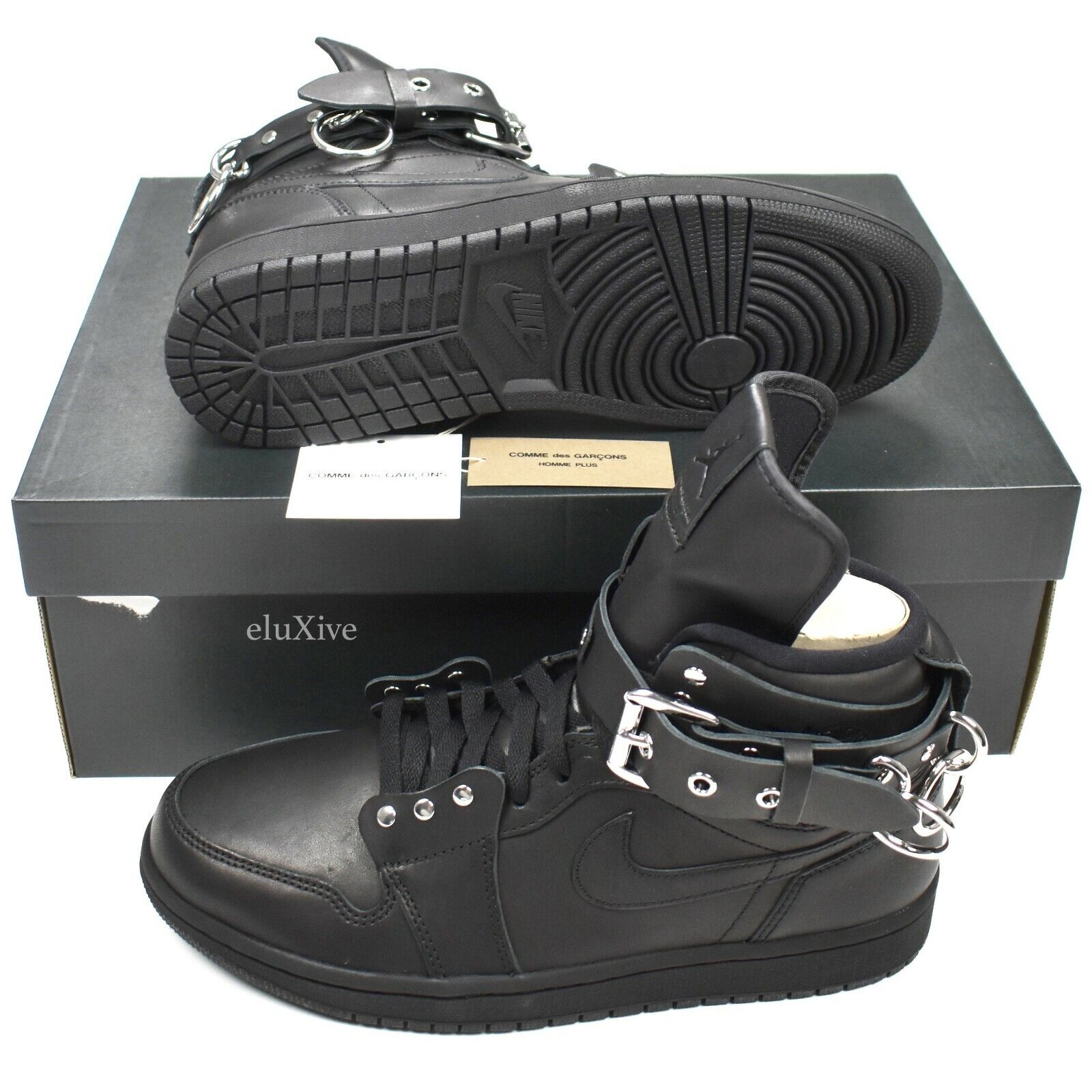 NWT Nike Comme des Garcons Air Jordan 1 Hi Strap SP-C CDG Black 9 SS19  AUTHENTIC