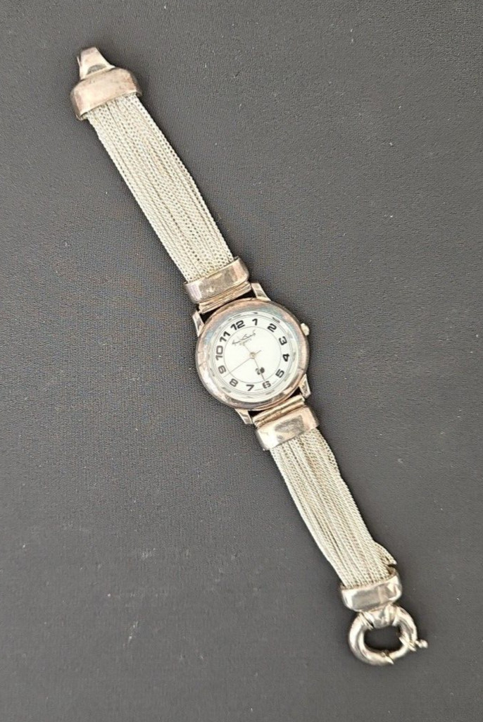 Vintage Gloria Vanderbilt Quartz Watch Women's Silver Tone Mesh Chain GA548W