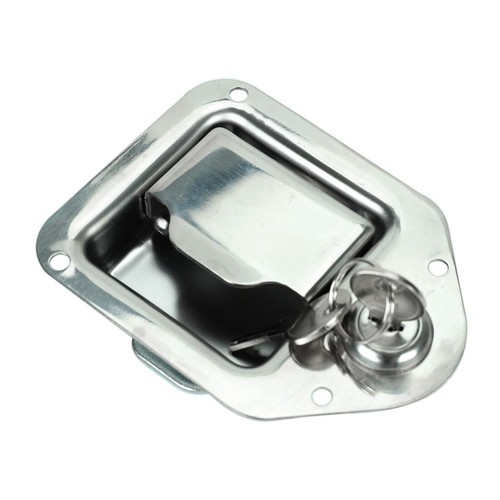4-3/8"x 3-1/4" 2X Trailer Paddle Door Latch Handle Truck Tool Box Lock Steel Key - Picture 7 of 12