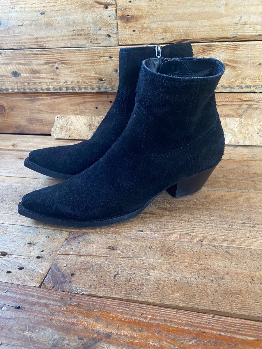 Saint laurent X Hedi slimane lukas suede black western boots Saint laurent X Hedi slimane lukas suede black western boots
