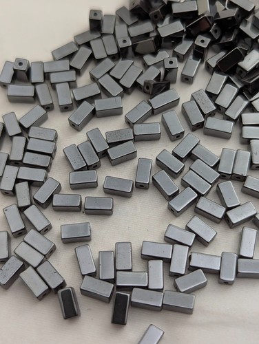Hematite Gemstone Beads, Round, Tube, Barrel, Cuboid, Oval, Coin, 16 Choices - Picture 15 of 33