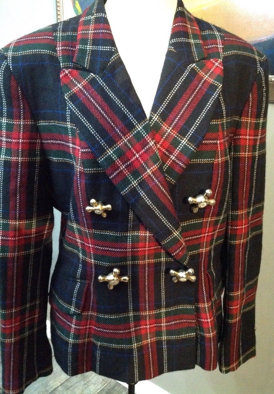 Vintage Moschino Cheap /& Chic Tartan Plaid Brown Jacket Pants Suit I 40 Small