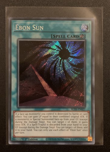 Ebon Sun - BLTR-EN027 - Secret Rare - 1st Edition - Yugioh TCG - Picture 1 of 3