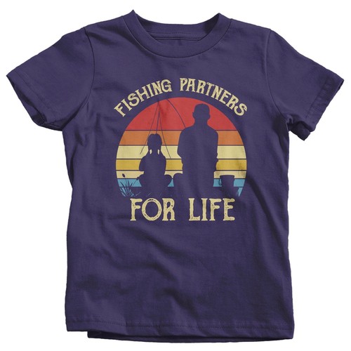 Kids Fishing T Shirts Matching Father Daughter Fishing Partners For Life Shirts  - Picture 6 of 19