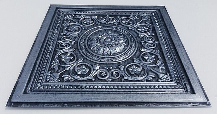 Eyelet Satin Black 2 Ft. X 2 Ft. Decorative Nail Up Tin Ceiling Tile (24 Sq. Ft./Case