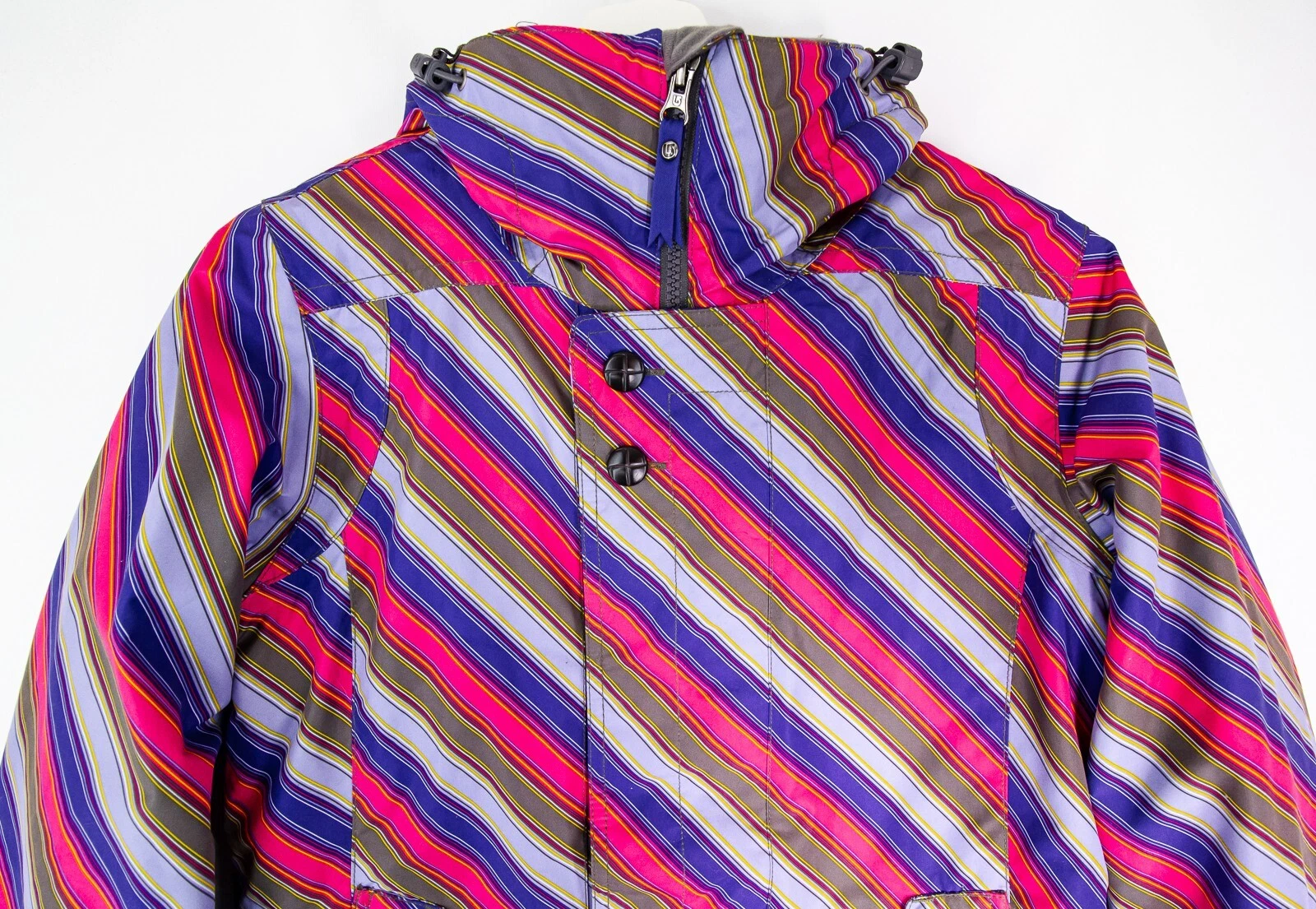 burton striped ice cream dryride hooded snowboard ski jacket