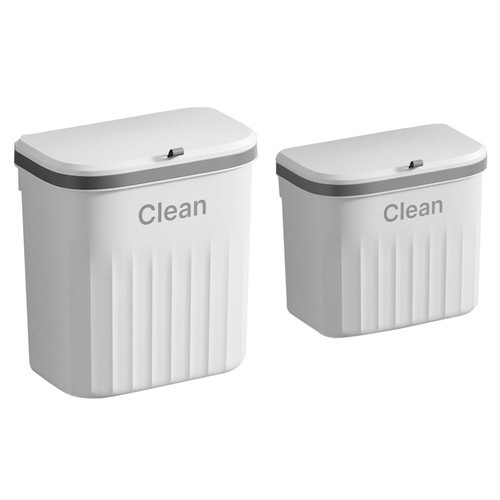 8.5/12L Kitchen Trash Can Wall Mounted With Lid Bathroom Sink Cabinet Trash - Foto 11 di 17