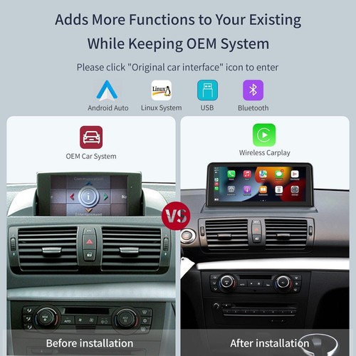 10,25''Touchscreen CarPlay Android Auto Für BMW CCC 1series E81 E82 E87 E88 - Bild 3 von 7