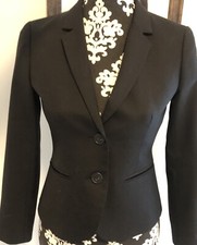 J.Crew Super 120’s Black Wool Blazer Women’s Size Petite 2 P 2-Button Lined