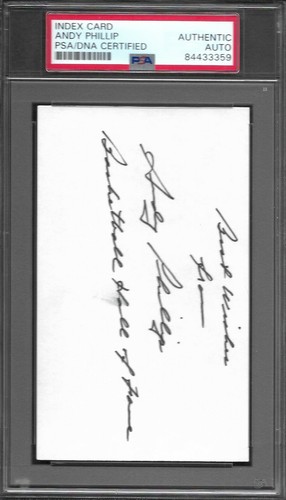 Andy Phillip  WARRIORS  SIGNED AUTOGRAPH 3x5 INDEX CARD  PSA / DNA AUTHENTIC  B - Picture 1 of 2