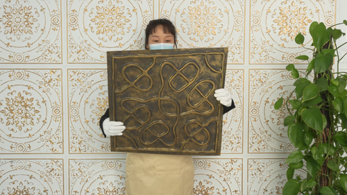 Faux ceiling tile Decorative 3D panel Plastic Wall tiles PL28 ancient gold 10pcs - Video 1 of 1