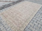 Turkish Rug 5x9 Neutral, Handmade Red Rug, Oushak Area Rug, Vintage Style Rug