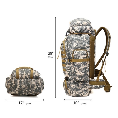 100/80L/70L Military Tactical Backpack Rucksack Hiking Camping Outdoor Bag Large - Picture 11 of 59