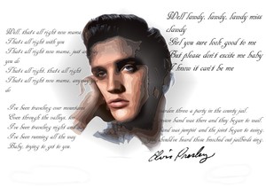 ELVIS PRESLEY The King Of Rock /& Roll Canvas Wall Art A3