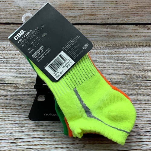 CSG Performance No Show Socks 3 Pair Adult Medium Mens 6-8 Womens 4-10 NEW - Picture 2 of 4