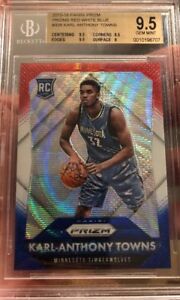Karl-Anthony-Towns-Rookie-Card-Prizm-Refractor-Red-White-Blue-BGS-9-5-Gem-Mint