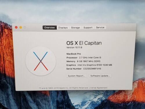 Apple Macbook Pro 13" 2018 i5-5257U 2.70Ghz/8GB/ 256GB SSD 2560x1600 #1360 - Picture 2 of 14