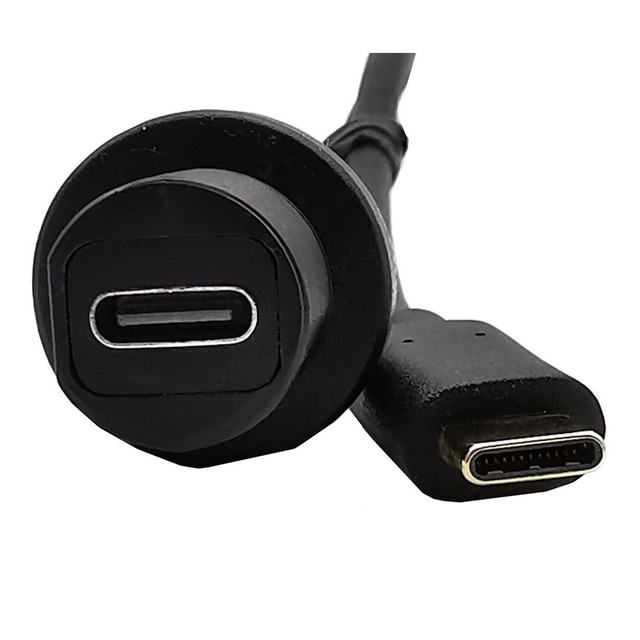 USB 3.1 Type C Male to Female Flush Panel Mount Extension Waterproof