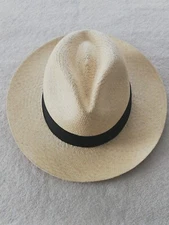 GENUINE ECUADOR HAT "PANAMA HAT" 100% TOQUILLA STRAW  MEDIUM 58Cm CLASSIC BEIGE