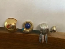 Lot 4 Single Clip On earrings arts crafts MONET