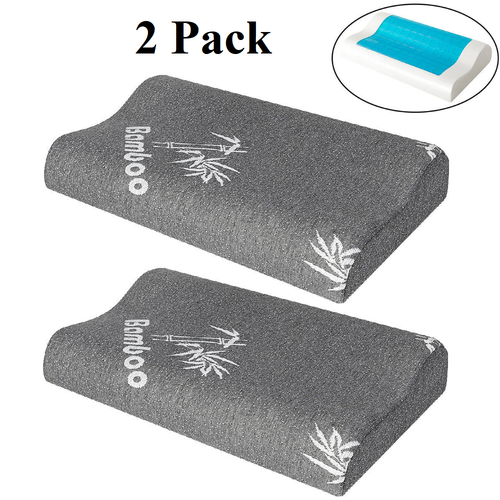 1/2 Pack Orthopedic Contour Memory Foam Pillow Cooling Gel Cervical Bed Pillow - Picture 32 of 49