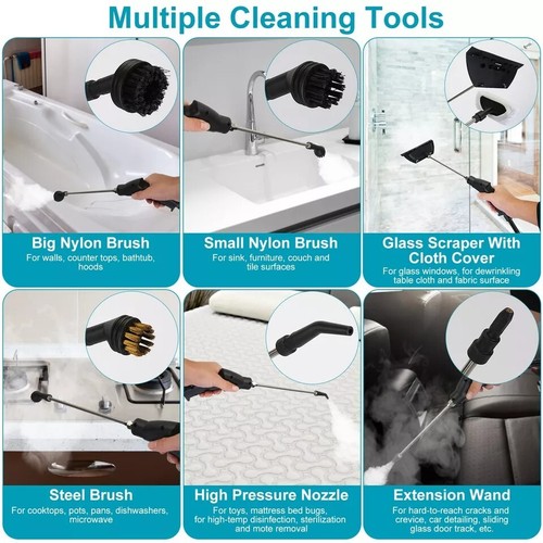 2500W Powerful Handheld Steam Cleaner for Home Car Cleaning Multipurpose Steamer - Picture 9 of 10
