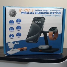 Charging Station for Multiple Devices : 3 in 1 Magnetic Wireless Charger Stand