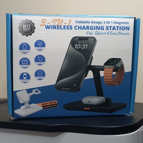 Ladestation für mehrere Geräte: 3 in 1 magnetischer kabelloser Ladeständer