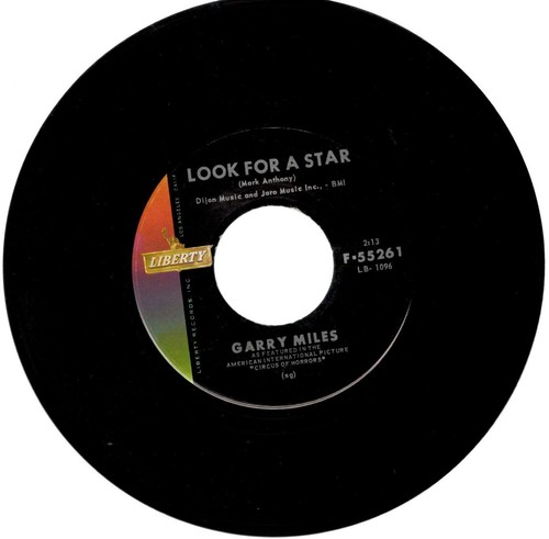 Garry Miles, Look for a Star; Rare 45 RPM 7" Record - Picture 2 of 3