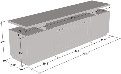 NEW Electric Fireplace TV Stand Console Entertainment Center Elegant Minimalist - Picture 17 of 24