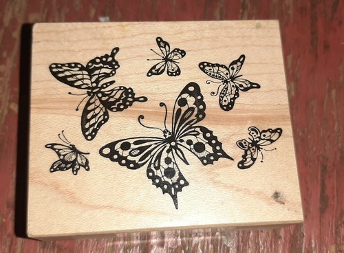 1995 PSX Butterfly Medley Rubber Stamp F1376 Made in USA 2-34" x 2-1/4" - Picture 5 of 5