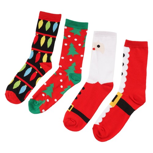 2PCS Christmas Tree & Lights Crew Socks for Men Women Holiday Dressing, US 10-13 - Picture 12 of 16