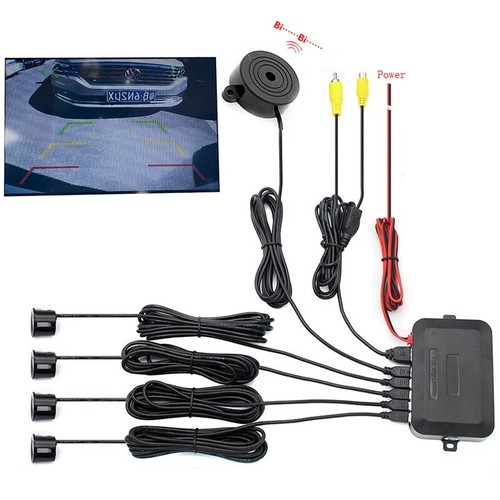 Video Parking Sensor Kit Car Reverse Backup Radar Assistance Monitor Camera - Picture 1 of 13