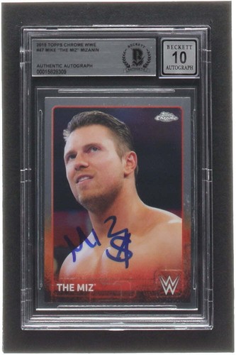 Mike "The Miz" Mizanin Signed 2015 Topps Chrome WWE #47 (BGS | Autograph Graded