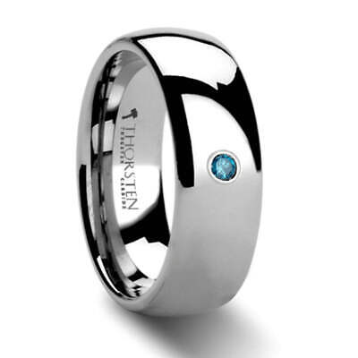Thorsten BUCKINGHAM Domed Blue Diamond Tungsten Carbide Ring - 6mm & 8mm Thorsten BUCKINGHAM Domed Blue Diamond Tungsten Carbide Ring - 6mm & 8mm