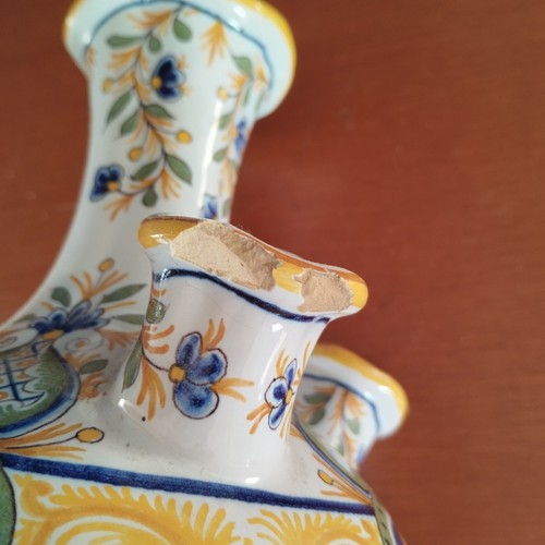 VASE SOLIFLORE EN FAIENCE SIGNE CHARLES FOURMAINTRAUX DESVRES H.23CM - Imagen 7 de 8
