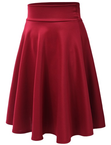 NE PEOPLE Women's Basic High Waist Stretch Knee High Flare Skater Skirt NEWSK21 - Picture 15 of 61